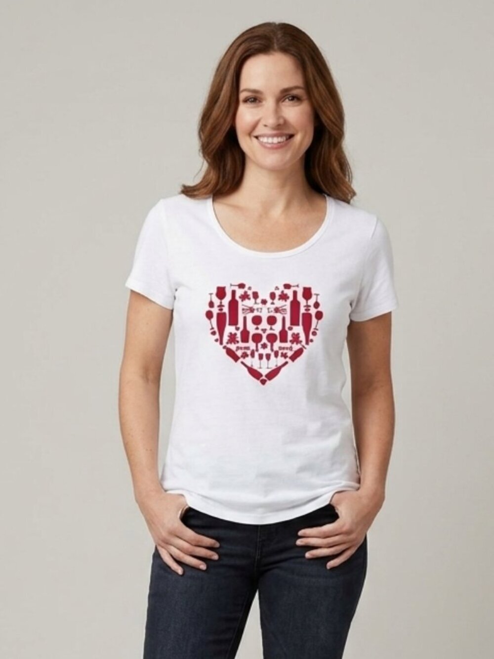 ⭐️ 5 for 20$! ⭐️ Wine Lover Red and White Rayon T-shirt